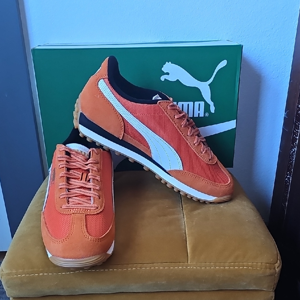 ●●PUMA EASY RIDER FOOTIE ORANGE SNEAKERS W9 M7 NIB●●